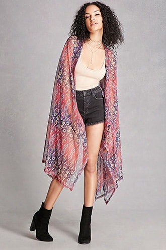 Paisley Oversized-sleeve Kimono