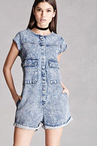 Pixie & Diamond Denim Romper