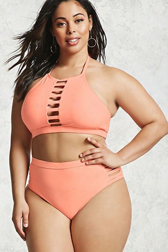 Plus Size Cutout Bikini Bottoms