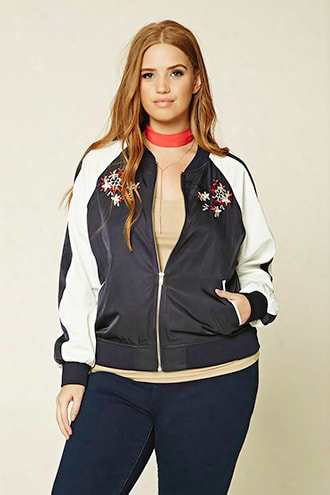 Plus Size Embroidered Jacket