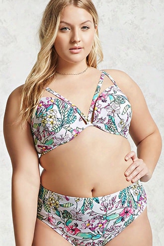 Plus Size Floral Bikini Bottoms