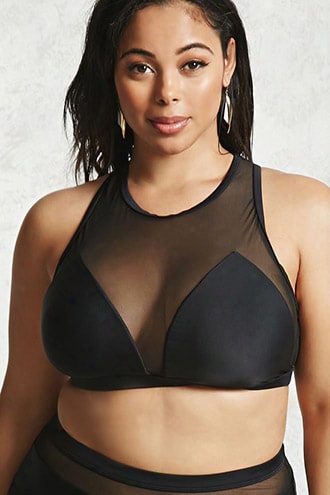 Plus Size Mesh Bikini Top