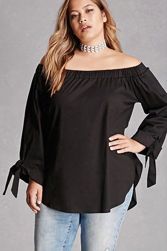 Plus Size Off-the-shoulder Top