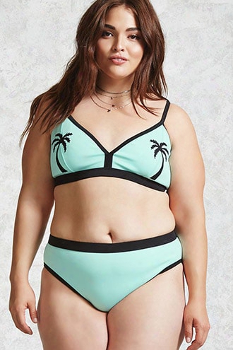 Plus Size Palm Tree Bikini Top