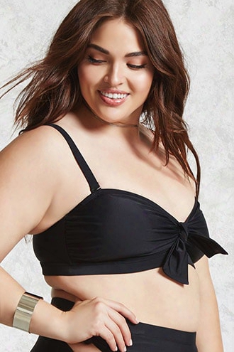 Plus Size Tie-front Bikini Top