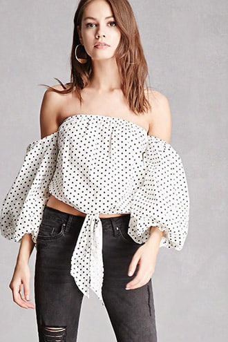 Polka Dot Off-the-shoulder Top