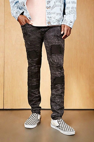 Project X Paris Moto Patch Jeans