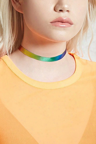 Rainbow Ribbon Choker