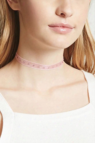 Rhinestone Ribbon Choker