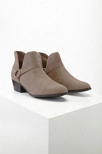 Ring Detail Faux Suede Boots