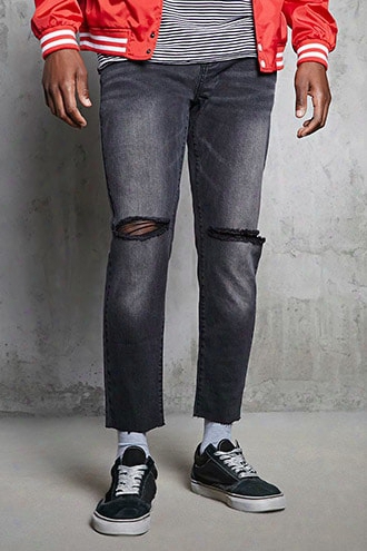 Ripped-knee Slim-fit Jeans