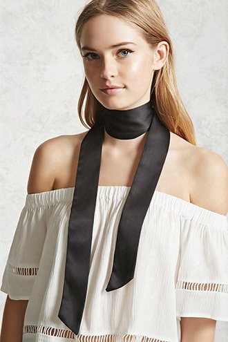 Satin Self-tie Bow Scarf