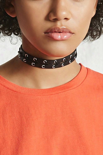 Strappy Faux Leather Choker