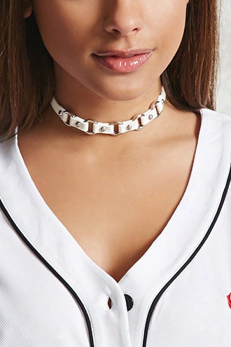 Studded Faux Leather Choker