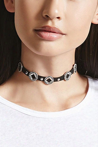 Studded Medallion Choker