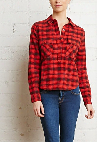 Tartan Plaid Popover Shirt