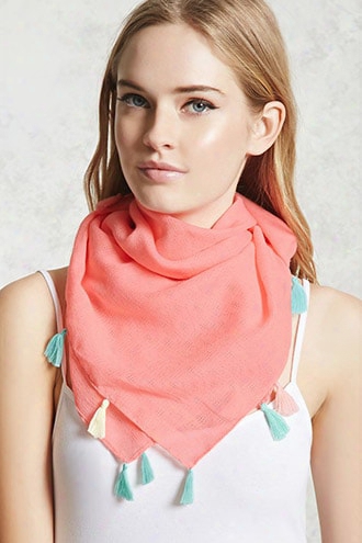 Tassel-trim Textured Scarf