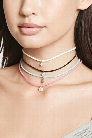 Faux Suede Charm Choker Set