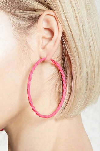 Twisted Neon Hoop Earrings