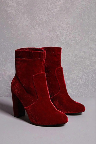 Yoki Velvet Ankle Sock Boots