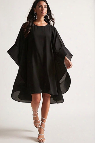 Angel-sleeve Chiffon Dress