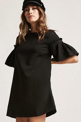 Bell Sleeve Mini Shift Dress