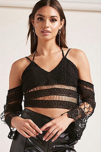 Crochet Open-shoulder Crop Top