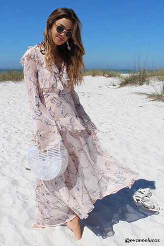 Dark Pink Floral Maxi Dress