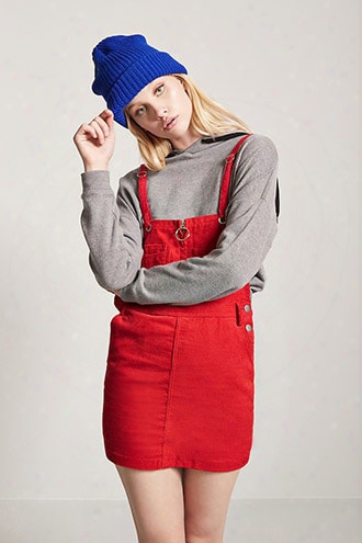 Distressed Corduroy Overall Dress