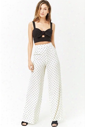 Dot Print Wide-leg Pants