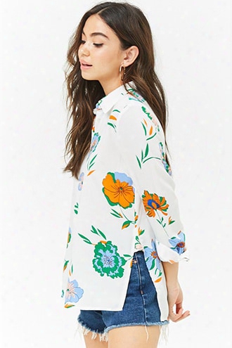 Floral Button Top