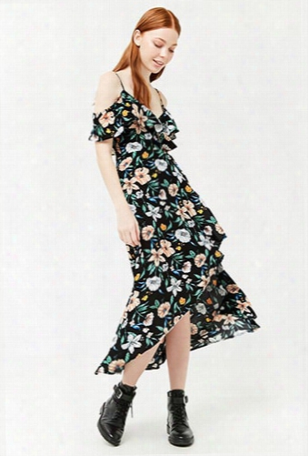 Floral Ruffle High-low Dress