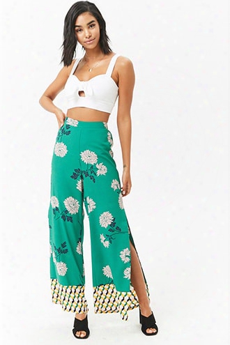 Floral Split Leg Palazzo Pants