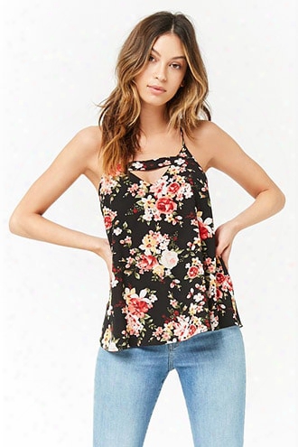 Floral V-cutout Cami