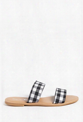 Gingham Double-strap Sandals