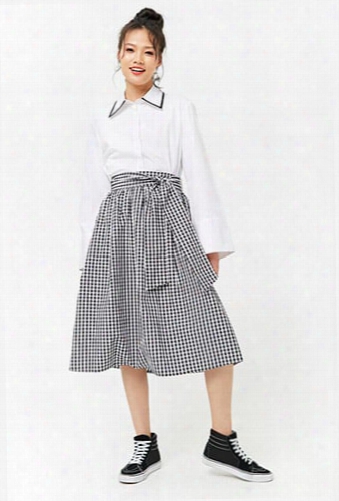 Gingham Tie-waist Skirt