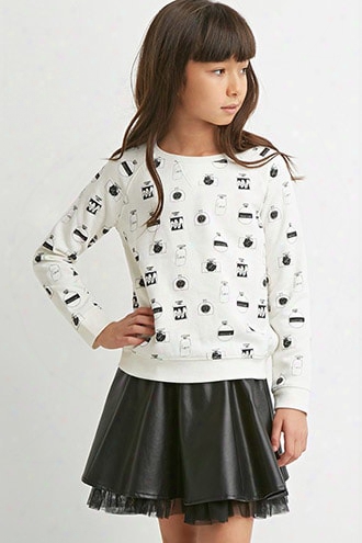 Girls Perfume Bottle Print Sweatshirt (kids)