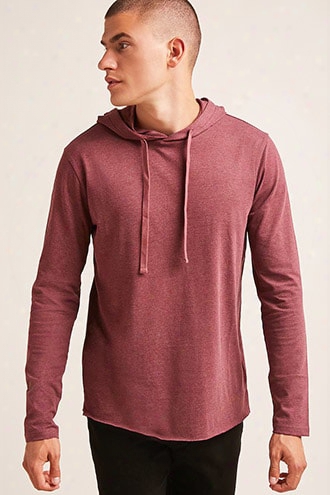 Heathered Knit Raw-cut Hoodie