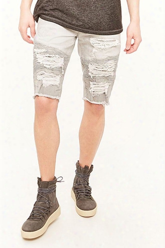 Jordan Craig Distressed Moto Jean Shorts