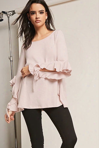 Knit Ruffle-trim Top