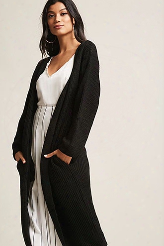 Lace-up Back Longline Cardigan