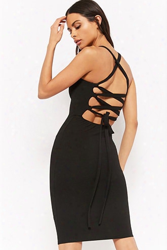 Lace-up Square-neck Dress