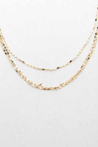 Layered Hammered Link Chain Necklace