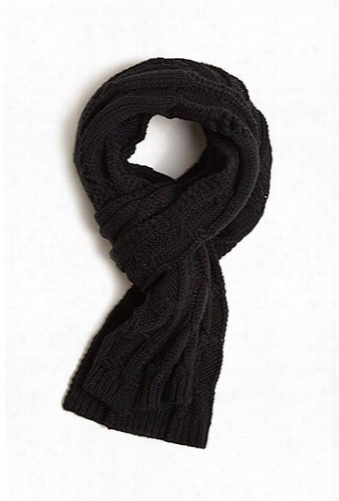 Men Cable Knit Distressed Scarf