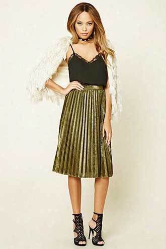 Metallic Pleated Skirt