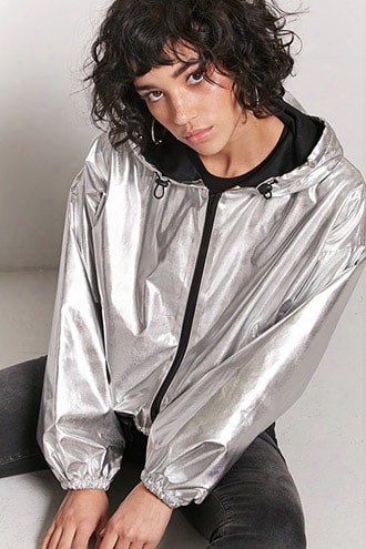 Metallic Windbreaker Jacket