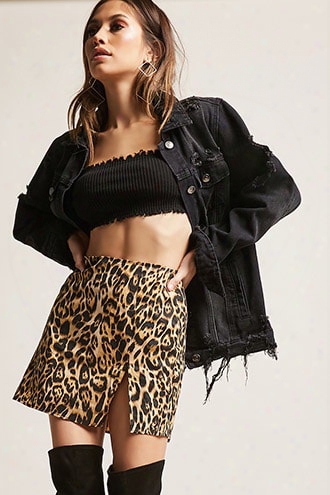 Motel Leopard Print Mini Skirt