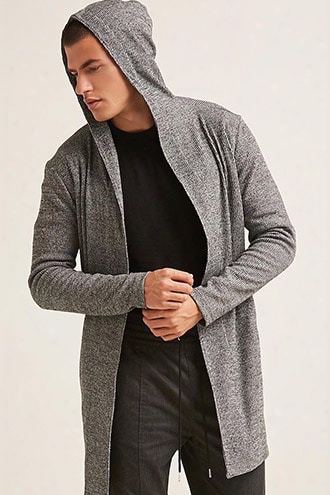 Open-front Hooded Longline Cardigan