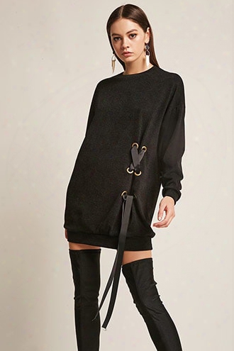 Oversized Lace-up Dress