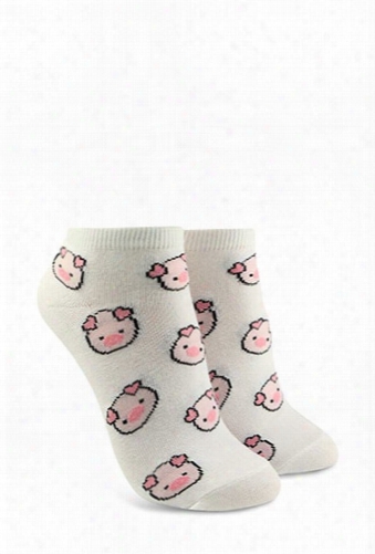 Piggy Print Ankle Socks